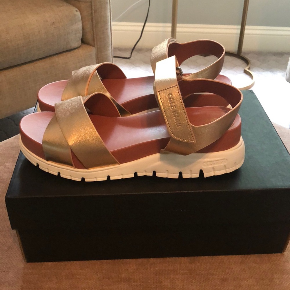 Cole Haan Zerogrand rose gold sandals